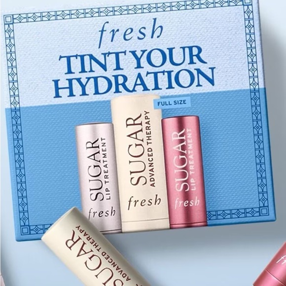 ,Fresh Hydrating Balm Set, Tinted Lip Tint, Hyaluronic Acid, Skincare Gift, NIB - Picture 2 of 7